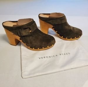 Veronica Beard Dacey Clogs, US 8, greenish brown